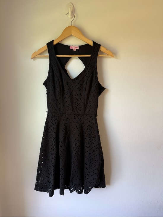 Candie's Dresses & Skirts - Candie's Black Eyelet Mini Dress with Keyhole Back